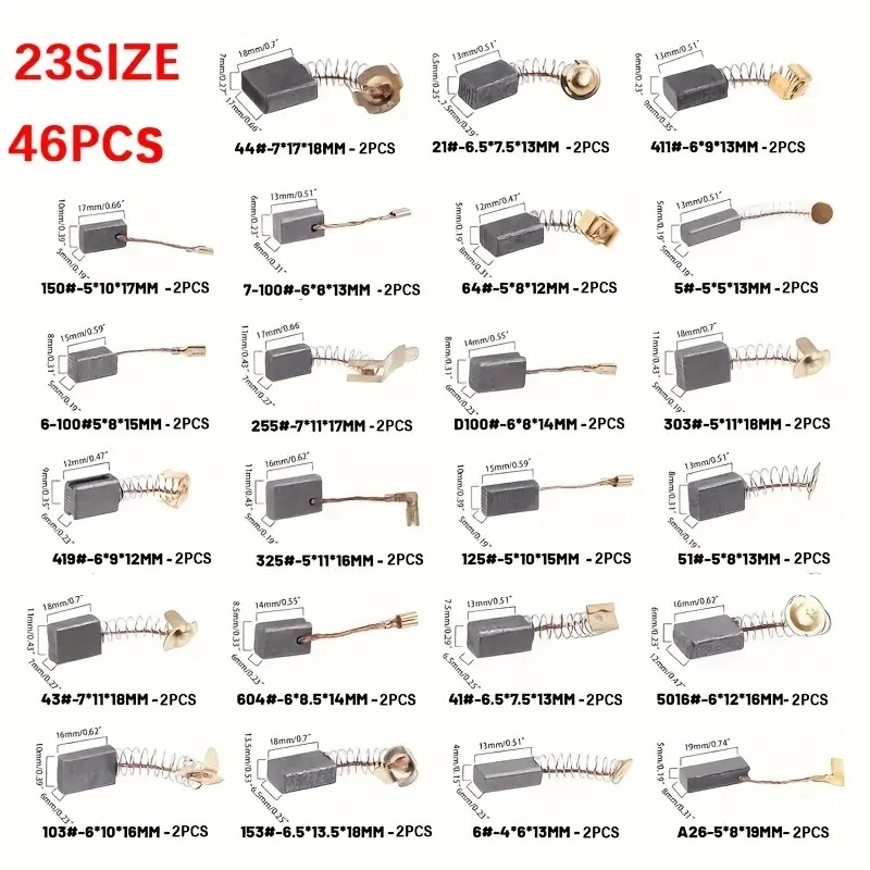 46 Pcs Motor Carbon Brushes 23 - Power Tools Carbon Brush 评论和价格