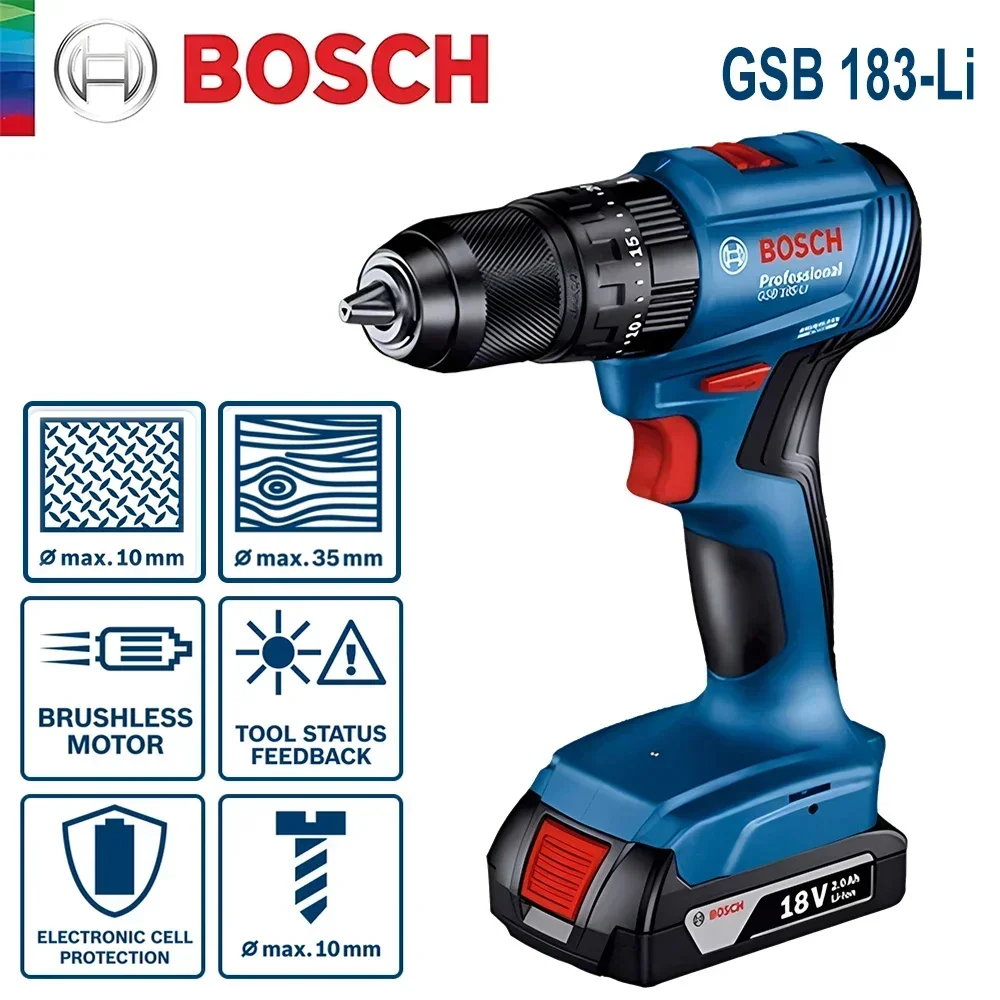 Bosch GSB183-LI 18V Cordless I - Power Tools Safety 评论和价格