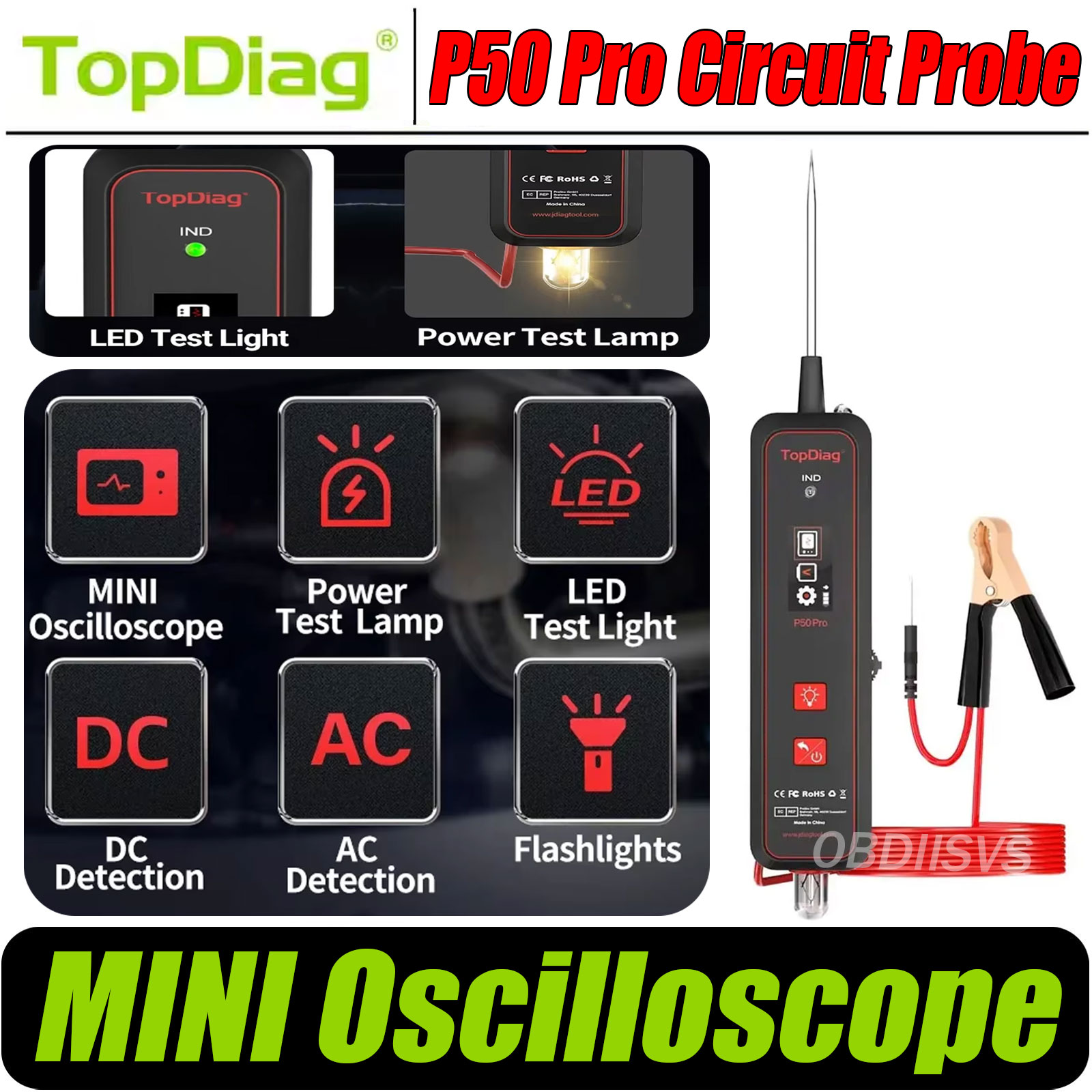 Topdiag P50 Pro MINI Oscillosc - Power Tools In Automotive 评论和价格